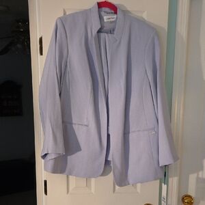Calvin Klein Women's Soft Blue Blazer, Pants And Shell. 3 Pieces